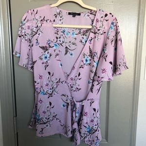 Floral wrap blouse
